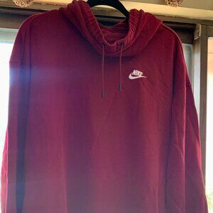 Nike Oversized Red Cowl Neck Hoodie